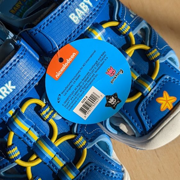Nickelodeon Baby Shark Ping Fong Trekking Child Sandals - Size 6 & 8 - Brand New - Picture 8 of 16